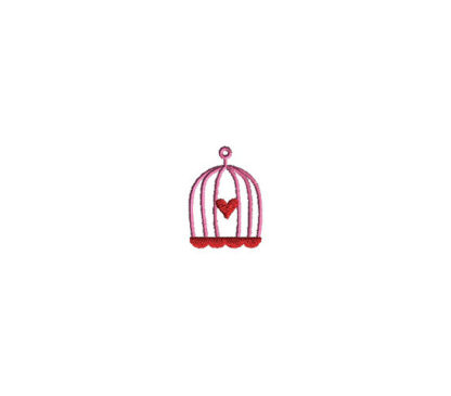 Mini Bird Cage Machine Embroidery Design