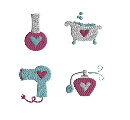 Mini Spa Machine Embroidery Design Set