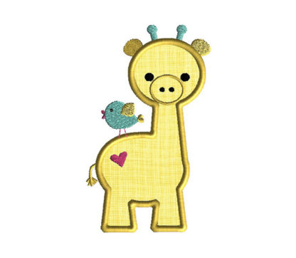 Baby Giraffe Applique Machine Embroidery Design 1
