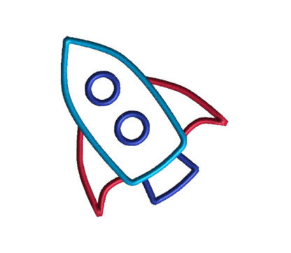Rocket 2 Applique Machine Embroidery Design 2