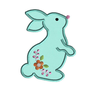 Rabbit 2 Applique Machine Embroidery Design 1
