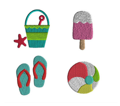 Mini Summer Machine Embroidery Design Set