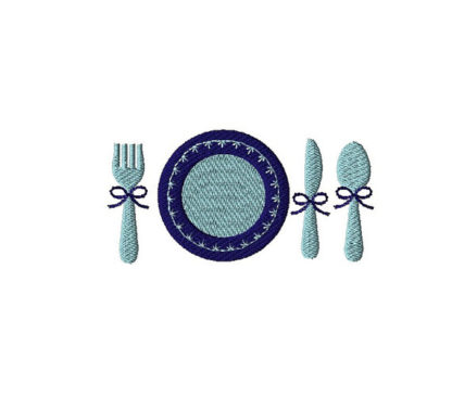 Mini Dinner Table Setting Machine Embroidery Design Set