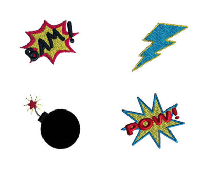 Mini Super Hero Elements Machine Embroidery Design Set