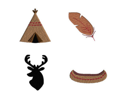 Mini Tribal Machine Embroidery Design Set