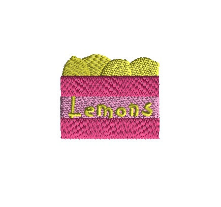 Mini Crate of Lemons Embroidery Design Mini Crate of Lemons Embroidery Design