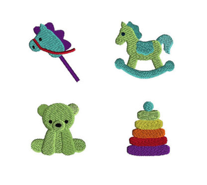 Mini Retro Toys Machine Embroidery Design Set