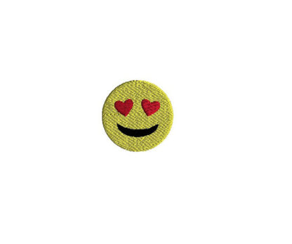 Mini Emoji Smile with Heart Eyes Machine Embroidery Design
