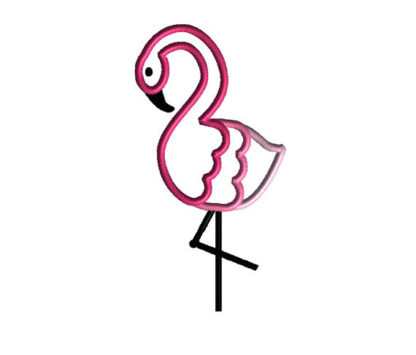 Flamingo 1 Applique Machine Embroidery Design 2