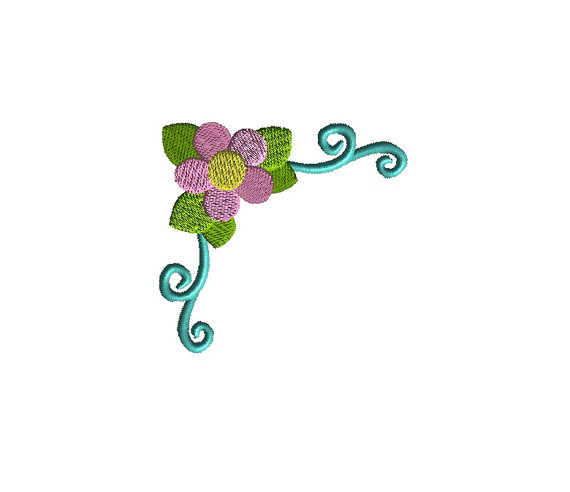 Flower Corner 2 Applique Machine Embroidery Design 1 Flower Corner 2 Applique Machine Embroidery Design 1