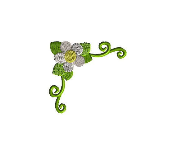 Flower Corner 2 Applique Machine Embroidery Design 3 Flower Corner 2 Applique Machine Embroidery Design 3