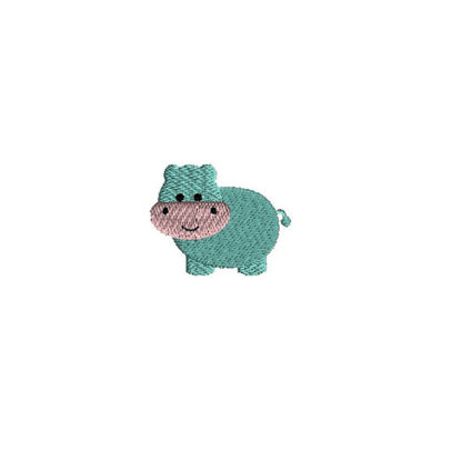 Mini Hippo Machine Embroidery Design 1