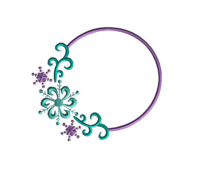 Snowflake Frame Applique Machine Embroidery Design 3