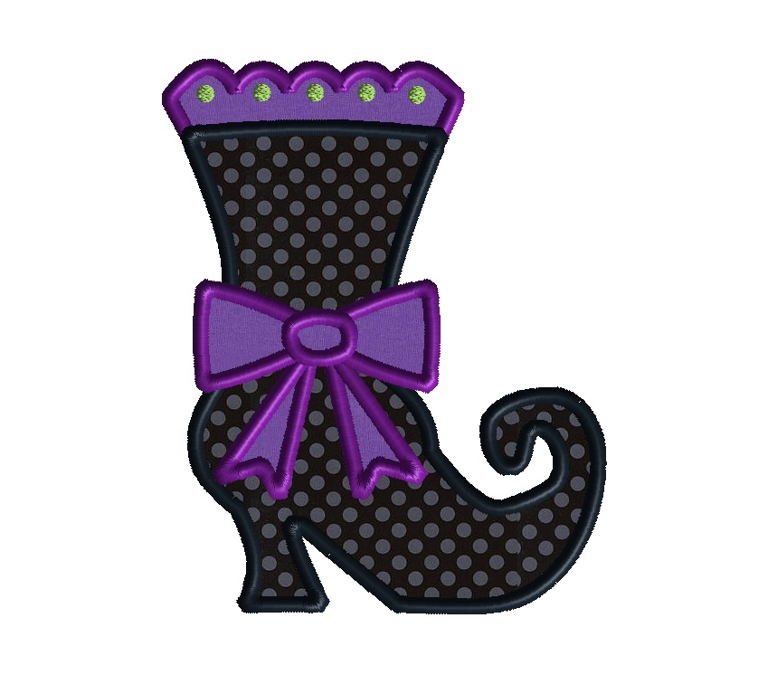 proper witch boot applique