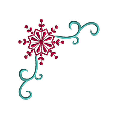 Snowflake Corner Applique Machine Embroidery Design 1