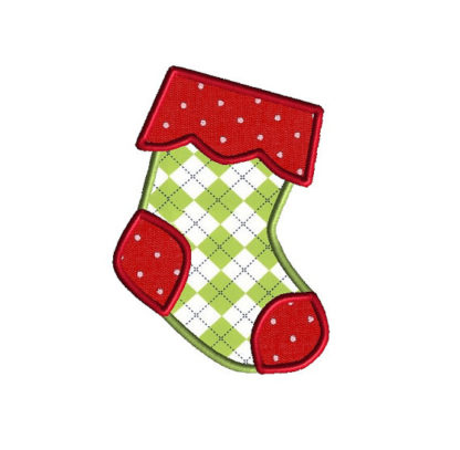 Stocking II Applique Machine Embroidery Design 1