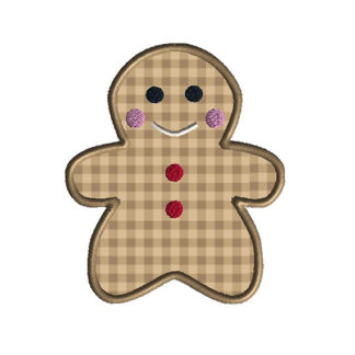 Baby Gingerbread Applique Machine Embroidery Design 1