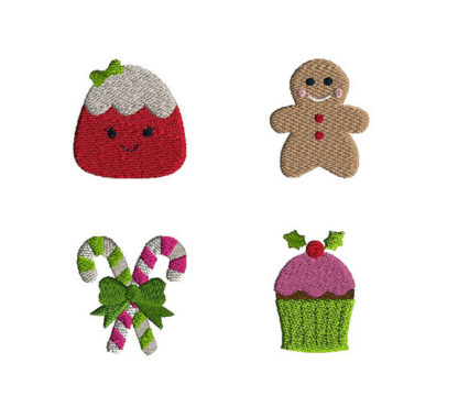 Mini Christmas Sweets Machine Embroidery Design Set