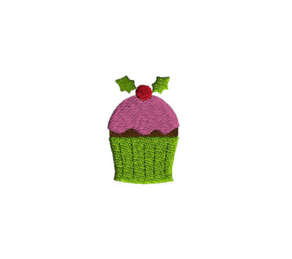 Mini Christmas Cupcake Machine Embroidery Design