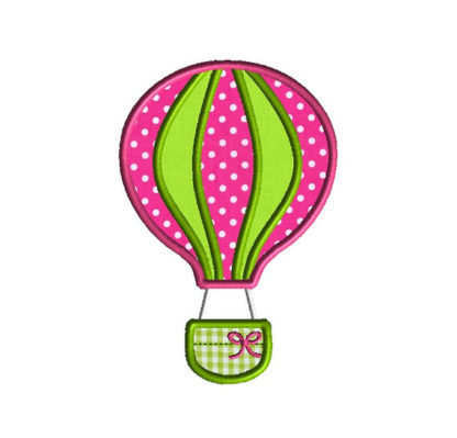 Hot Air Balloon Applique Machine Embroidery Design 1