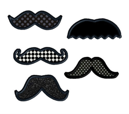 Mustache Pack Applique Machine Embroidery Design 1