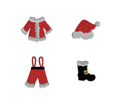 Mini Santa Suit Machine Embroidery Design Set