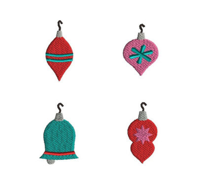 Mini Christmas Ornaments Machine Embroidery Design Set