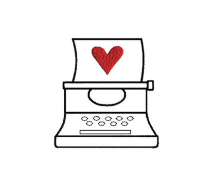 Valentine Typewriter Applique Machine Embroidery Design 2