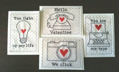 Valentine Typewriter Applique Machine Embroidery Design 3