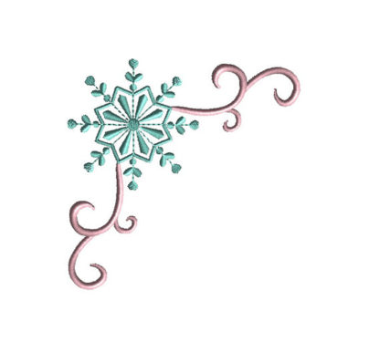 Snowflake Corner Applique Machine Embroidery Design 2