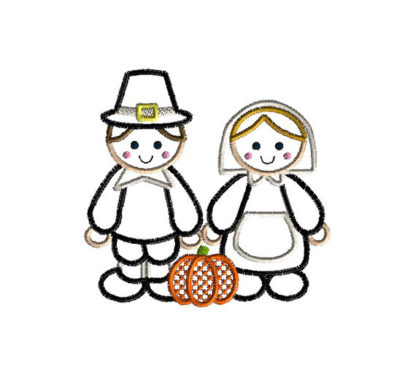 Pilgrims Applique Machine Embroidery Design 1