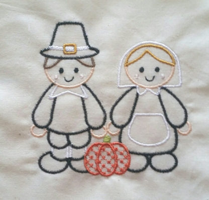 Pilgrims Applique Machine Embroidery Design 3