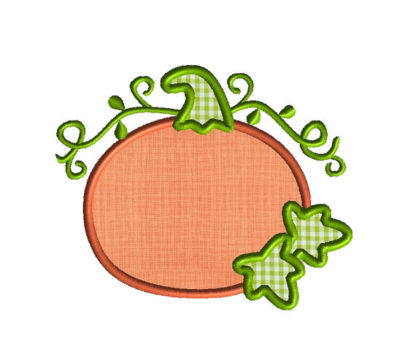 Pumpkin Frame Applique Machine Embroidery Design 3