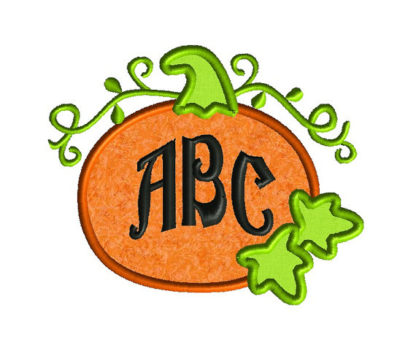 Pumpkin Frame Applique Machine Embroidery Design 1