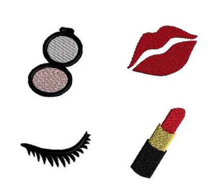 Mini Makeup Machine Embroidery Design Set