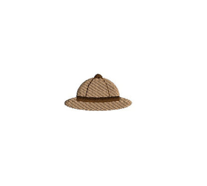Mini Safari Hat Machine Embroidery Design