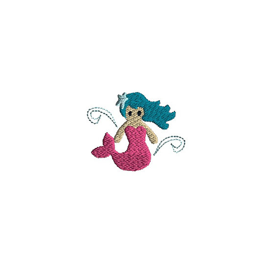 Mini Mermaid Machine Embroidery Design