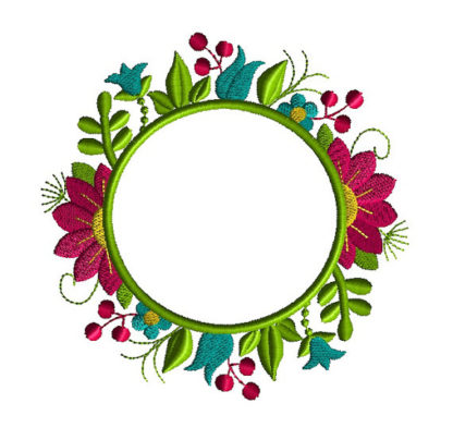 Floral Frame Applique Machine Embroidery Design 3