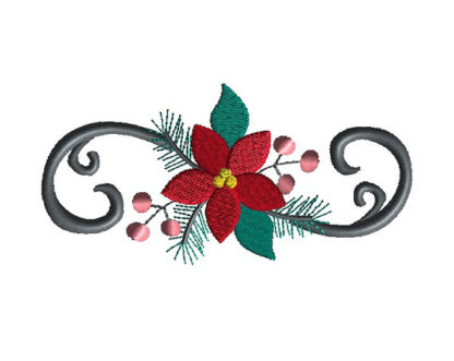 Poinsettia Flourish Machine Embroidery Design 2