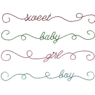 Doodle Baby Sentiments Machine Embroidery Designs Set