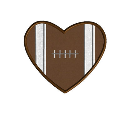 Heart Football Applique Machine Embroidery Designs 1