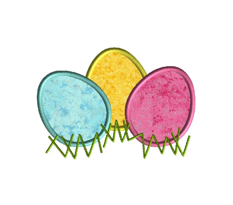 Easter Eggs Applique Machine Embroidery Design