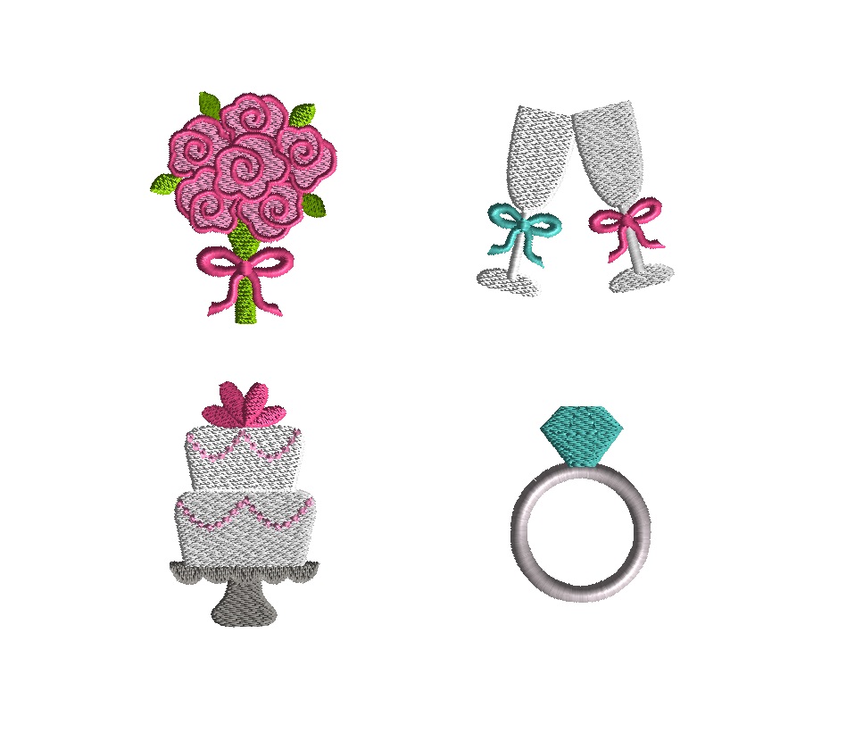 Mini Wedding Machine Embroidery Design Set