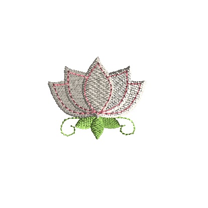 Mini Water Lily Machine Embroidery Design - 3 sizes 