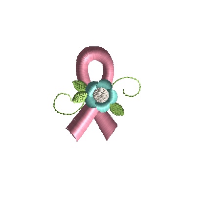mini breast cancer ribbon w flower