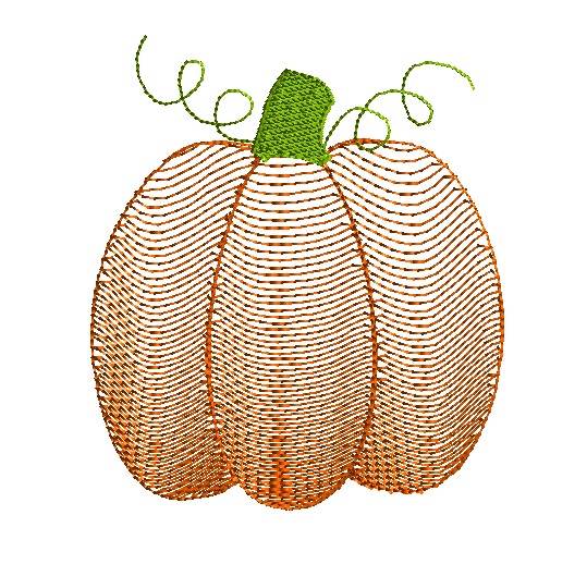 Pumpkin Sketch Machine Embroidery Design 
