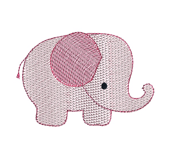 Elephant Quick Stitch Machine Embroidery Design,Logo Abstract Shapes Graphic Design