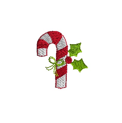 mini candy cane with holly