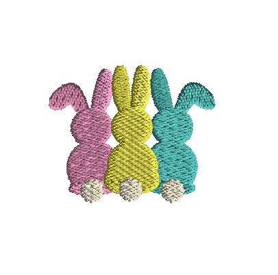 Mini Bunny Threesome Machine Embroidery Design