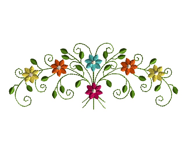 Flower Border 2 Machine Embroidery Design 